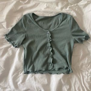 Turquoise Green Crop Top